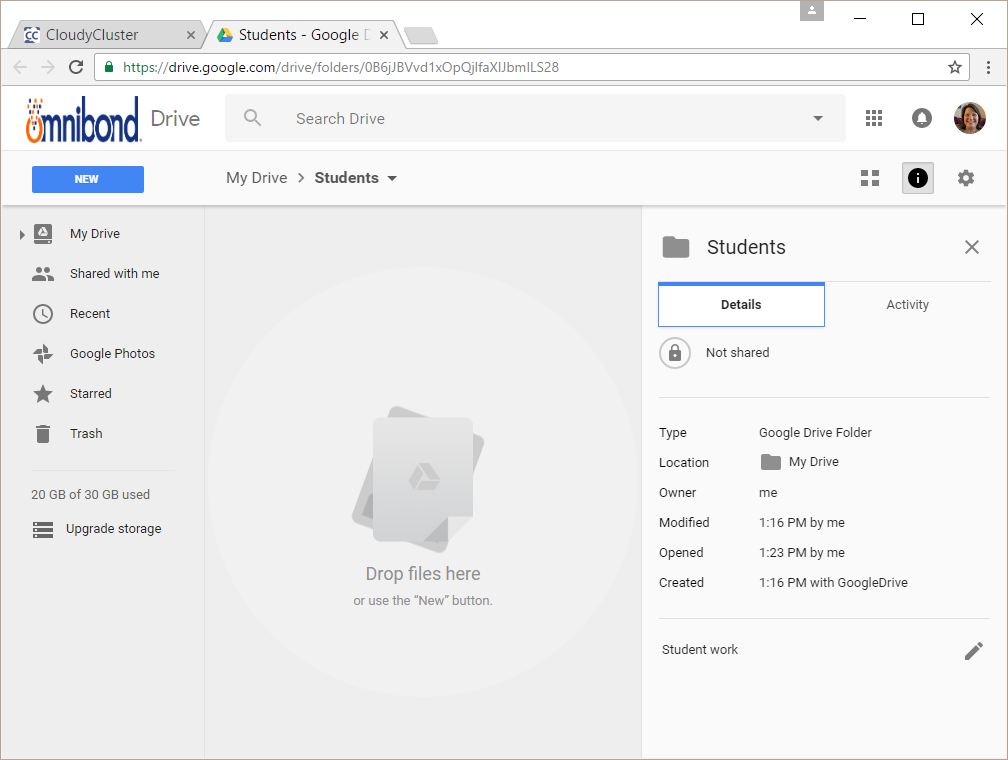 View Collaboration Folder Screen